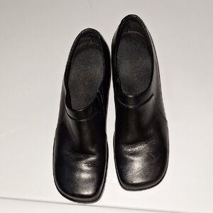 Clarks Black Slip-On Leather Shoes